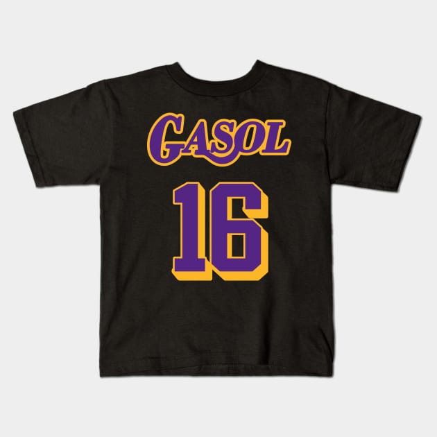 Pau Gasol Retired Jersey Tribute Kids T-Shirt by darklordpug